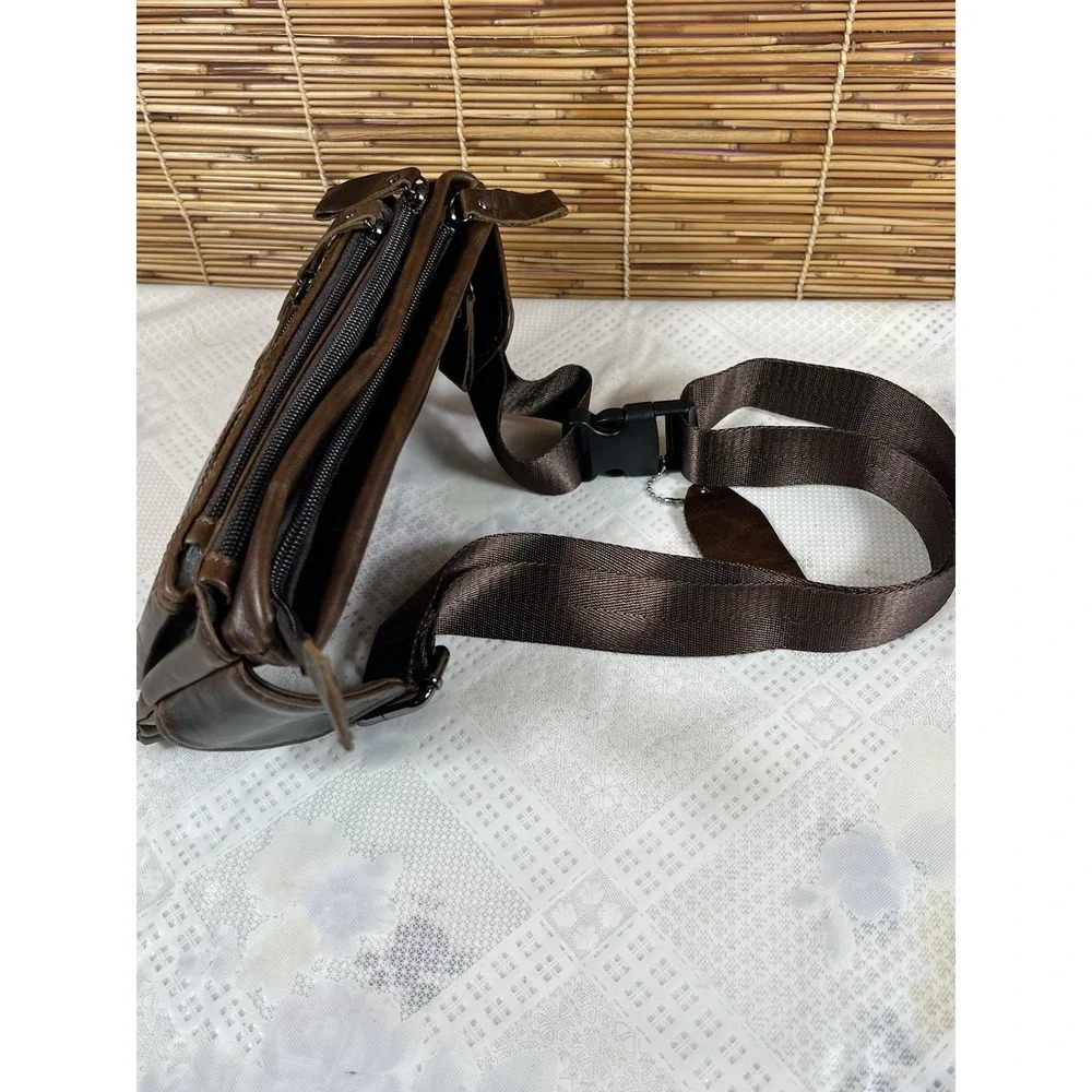 Magic1997 Mens Vintage Leathers Fanny Packs Genuine 6 Pockets Slim Waist